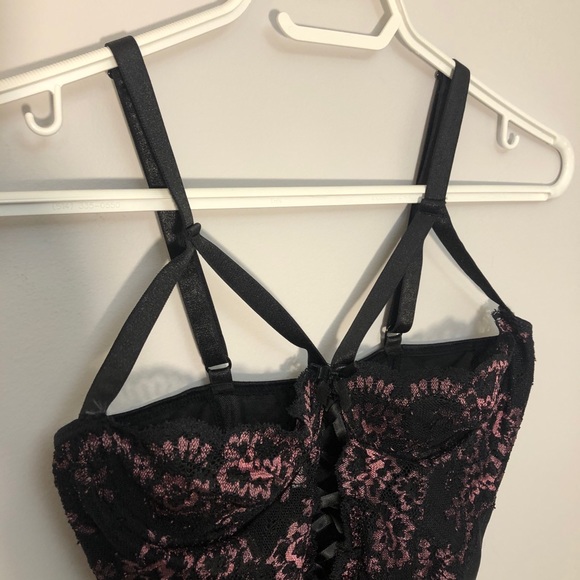 Coquette pink and black mesh teddy - Picture 3 of 6